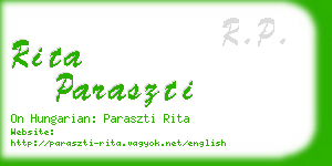 rita paraszti business card